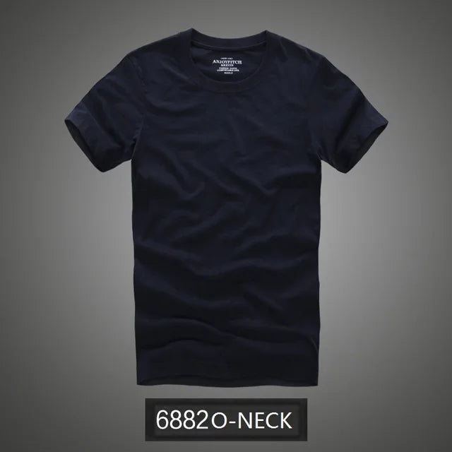 Camiseta 100% algodão sólido t-shirt homens de manga curta camiseta