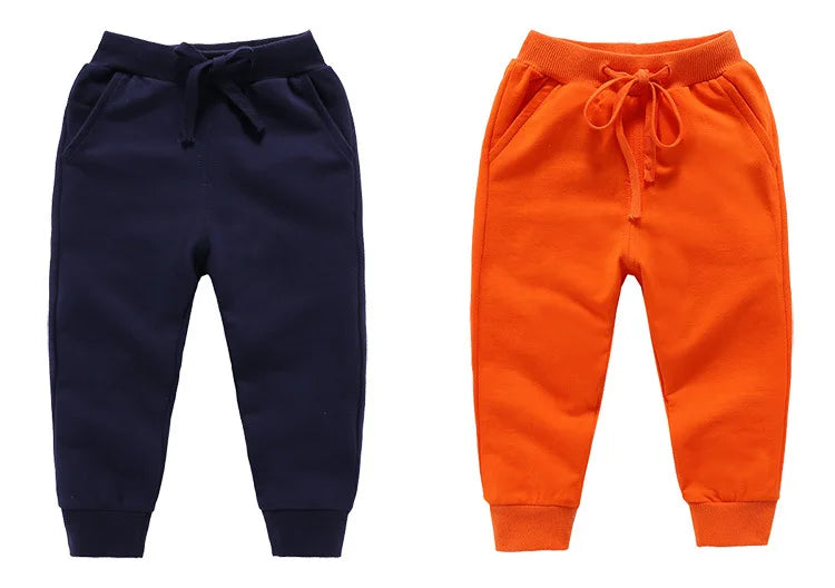 Venda de Calças Infantis Primavera Adolescente Menino Calças Esportivas Criança Casual Crianças Calças de Algodão Sólido Para Roupas de Menina Para 1-10 T