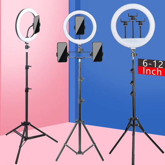 Luz de Anel LED 14 polegadas para Fotografia - Tripé com Luz de Anel para Transmissão ao Vivo