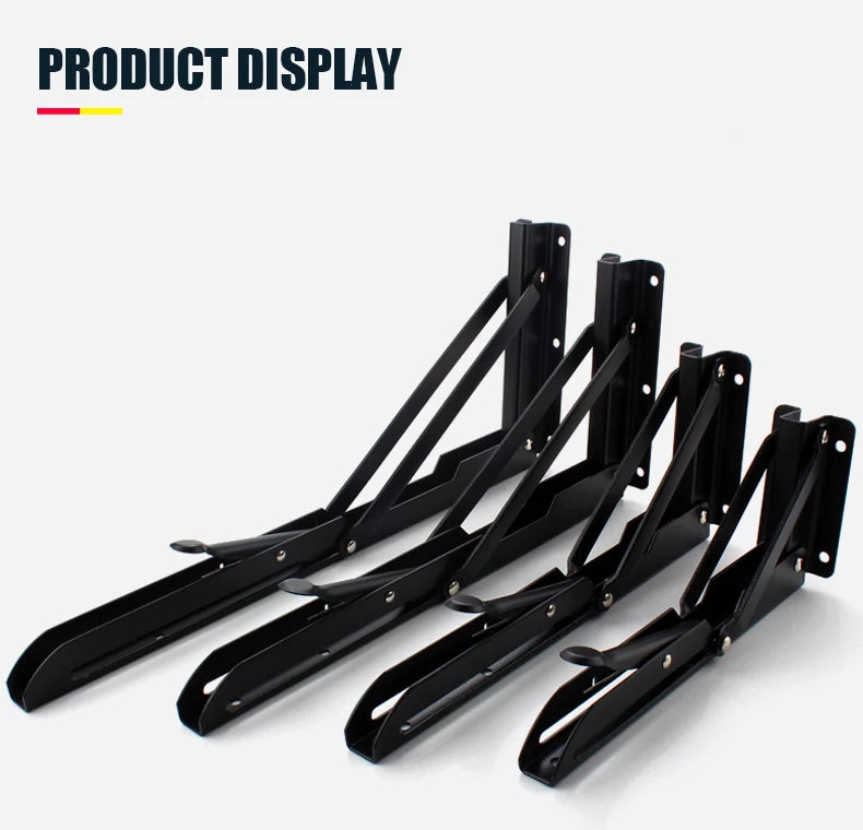 KAK 2pcs Suporte de prateleira dobrável Heavy Duty Aço inoxidável dobrável Suporte de prateleira Hardware para mesa de trabalho RV Car Saving Space
