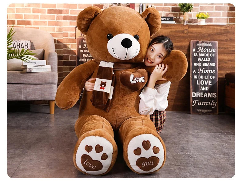 Urso de pelúcia de alta qualidade 4 cores com lenço Bichos de pelúcia Urso Brinquedos de pelúcia Boneca Travesseiro Crianças Amantes Aniversário Presente do bebê