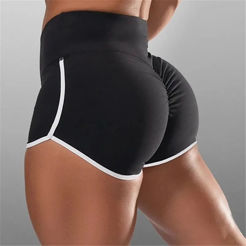 Novo Verão Esporte Shorts Mulheres Cintura Alta Elástica Sem Costura Leggings De Fitness Push Up Ginásio Treinamento Ginásio Calças Justas Bolso Curto