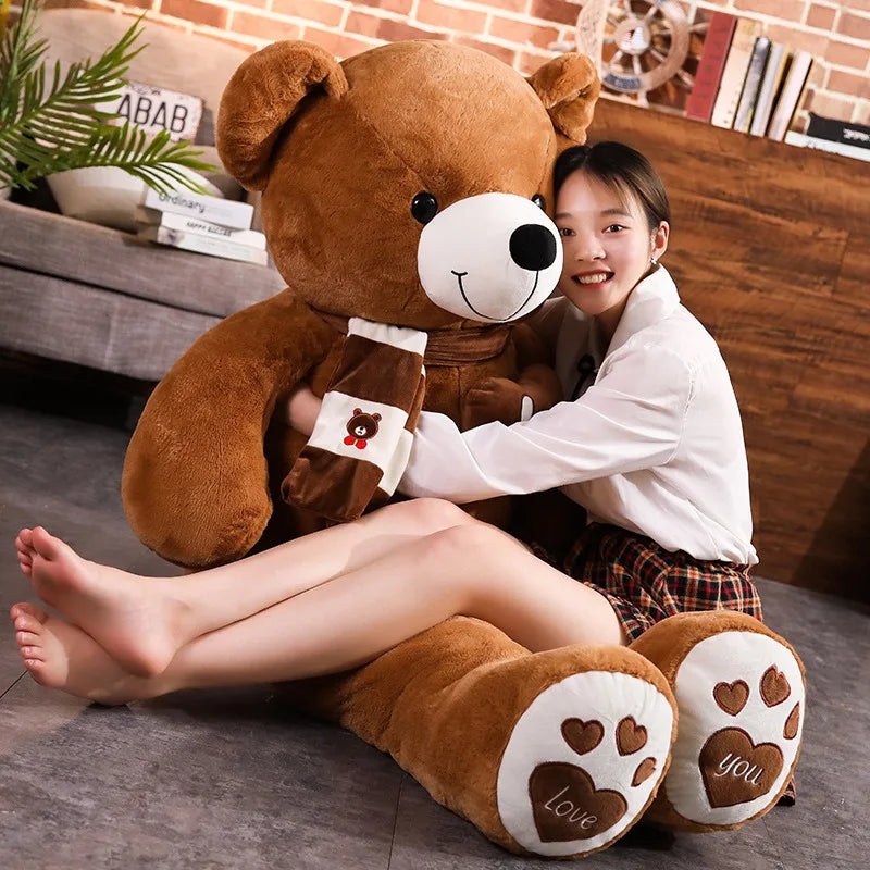 Urso de pelúcia de alta qualidade 4 cores com lenço Bichos de pelúcia Urso Brinquedos de pelúcia Boneca Travesseiro Crianças Amantes Aniversário Presente do bebê