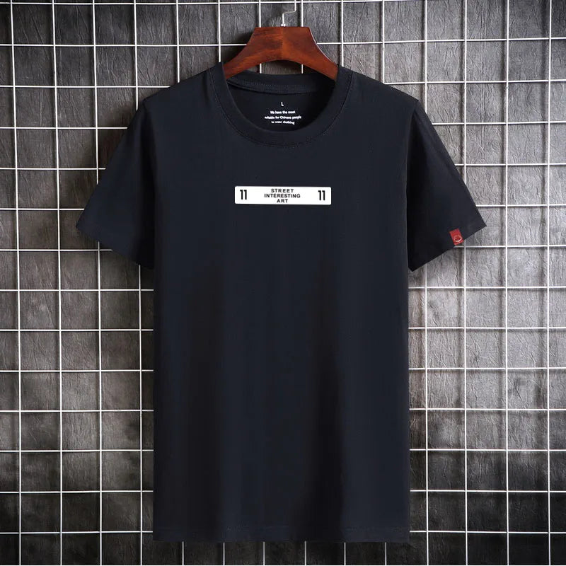 Camisetas masculinas 2024 Masculino Verão Algodão Manga Curta Moda Bottoming Tops Em Torno Do Pescoço Branco Tee Camiseta Oversized Roupas Masculinas