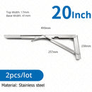 KAK 2pcs Suporte de prateleira dobrável Heavy Duty Aço inoxidável dobrável Suporte de prateleira Hardware para mesa de trabalho RV Car Saving Space