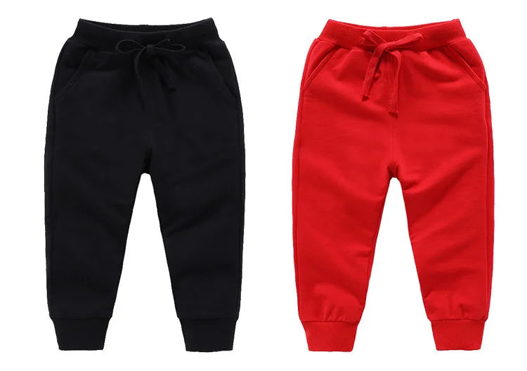 Venda de Calças Infantis Primavera Adolescente Menino Calças Esportivas Criança Casual Crianças Calças de Algodão Sólido Para Roupas de Menina Para 1-10 T