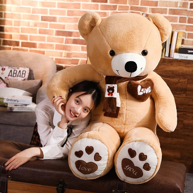 Urso de pelúcia de alta qualidade 4 cores com lenço Bichos de pelúcia Urso Brinquedos de pelúcia Boneca Travesseiro Crianças Amantes Aniversário Presente do bebê