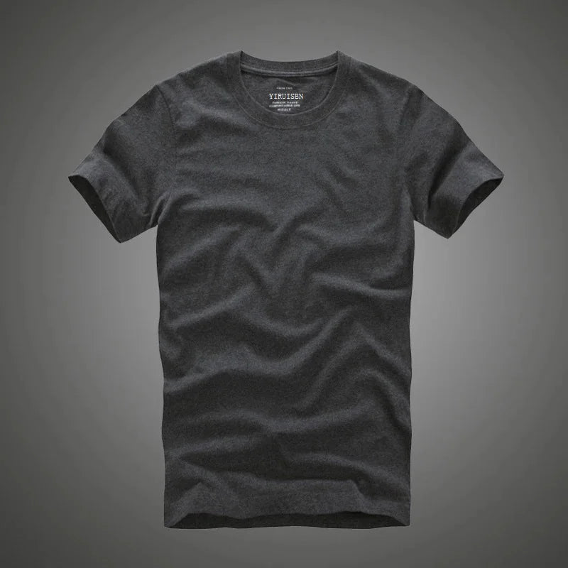 Camiseta 100% algodão sólido t-shirt homens de manga curta camiseta