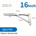KAK 2pcs Suporte de prateleira dobrável Heavy Duty Aço inoxidável dobrável Suporte de prateleira Hardware para mesa de trabalho RV Car Saving Space