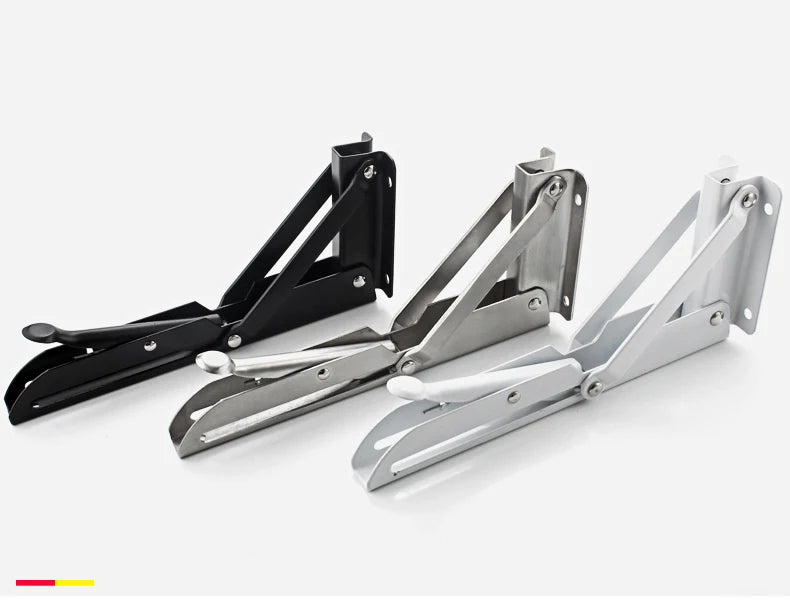 KAK 2pcs Suporte de prateleira dobrável Heavy Duty Aço inoxidável dobrável Suporte de prateleira Hardware para mesa de trabalho RV Car Saving Space