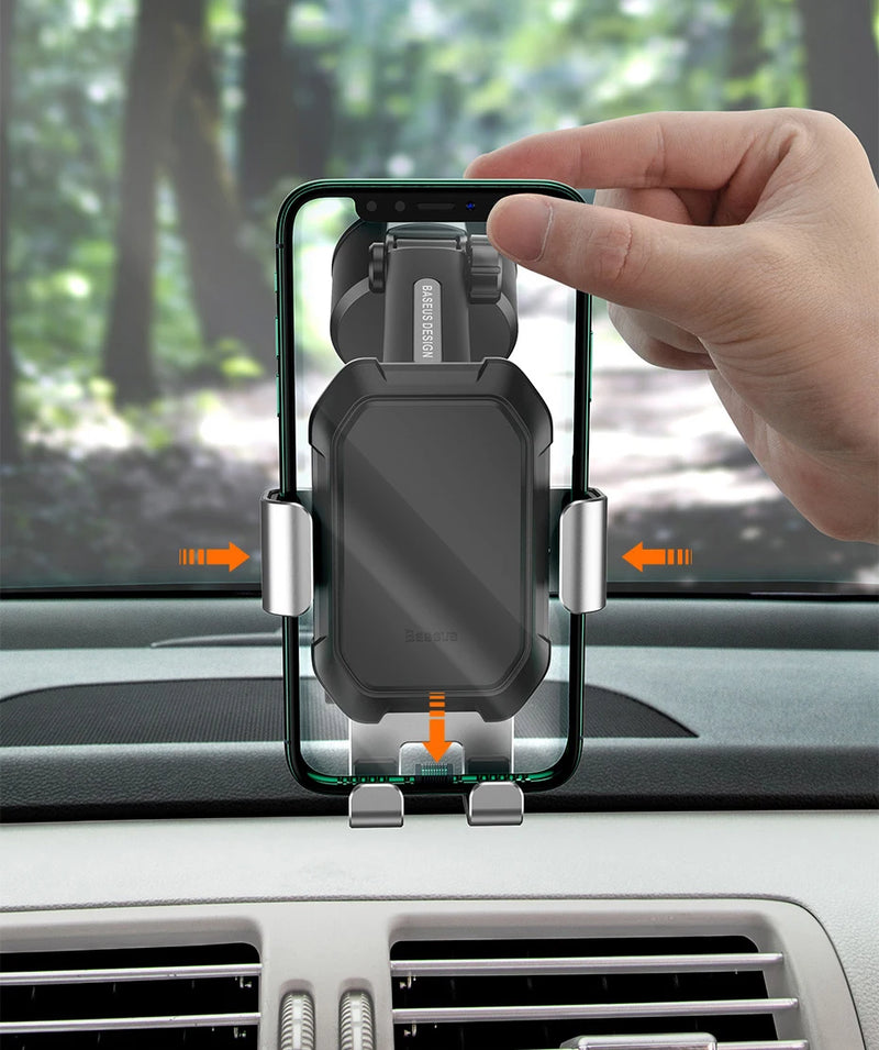 Suporte para telefone de carro Baseus Gravity Ventosa Suporte universal ajustável Suporte no suporte GPS do carro para iPhone 12 Pro Max Xiaomi POCO