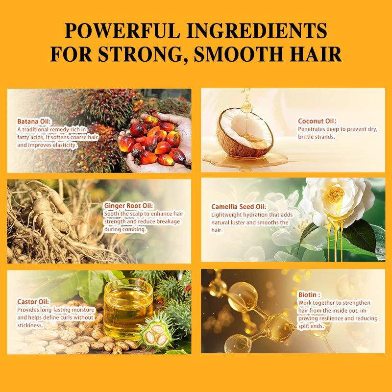 Máscara Capilar Batana Óleo Condicionador Batana 100% Natural Cuidados com o Cabelo Previne a Queda Nutre Pontas Secas Melhora a Maciez