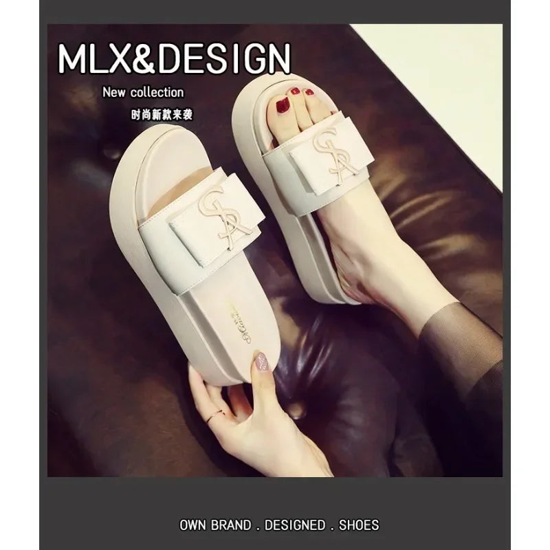 Chinelos Sapatos de Verão Mulheres Plataforma Design Slides Letras Da Moda Senhoras Sapatos Chinelo Casual Fora Antiderrapante Chinelos Sandálias