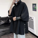 Camisa de manga curta de verão para homens de grandes dimensões preto branco camisa streetwear coreano solto camisas de seda de gelo dos homens camisa casual m-3xl