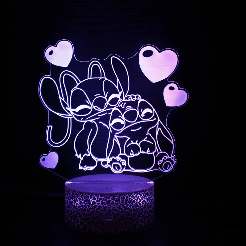 Luz noturna de ponto de ilusão 3D com controle remoto e lâmpada de decoração de quarto de toque inteligente Aniversário Dia dos Namorados Presentes de Natal