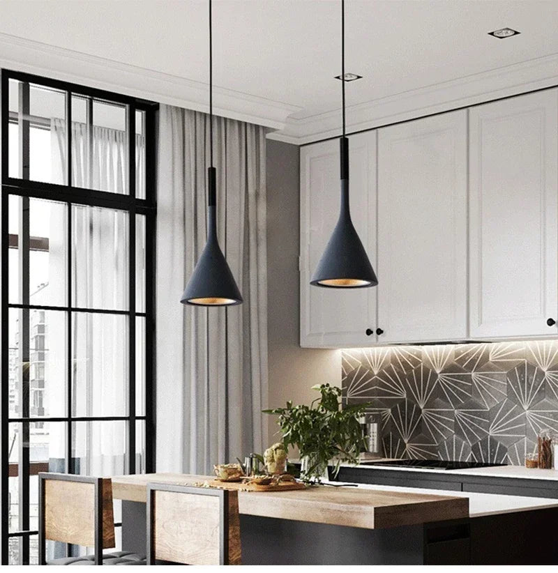 Luzes pendentes led modernas luz branca E27 para luminárias de cozinha Mesa de quarto Sala de jantar Abajur pendurado Lustre doméstico