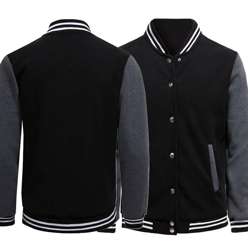 Preto Cinza Branco Cor Sólida Jaqueta Solta Oversize S-5XL Roupas Masculinas Mulheres Uniforme de Beisebol Casaco de Rua Jaquetas Macias de Lã Quente