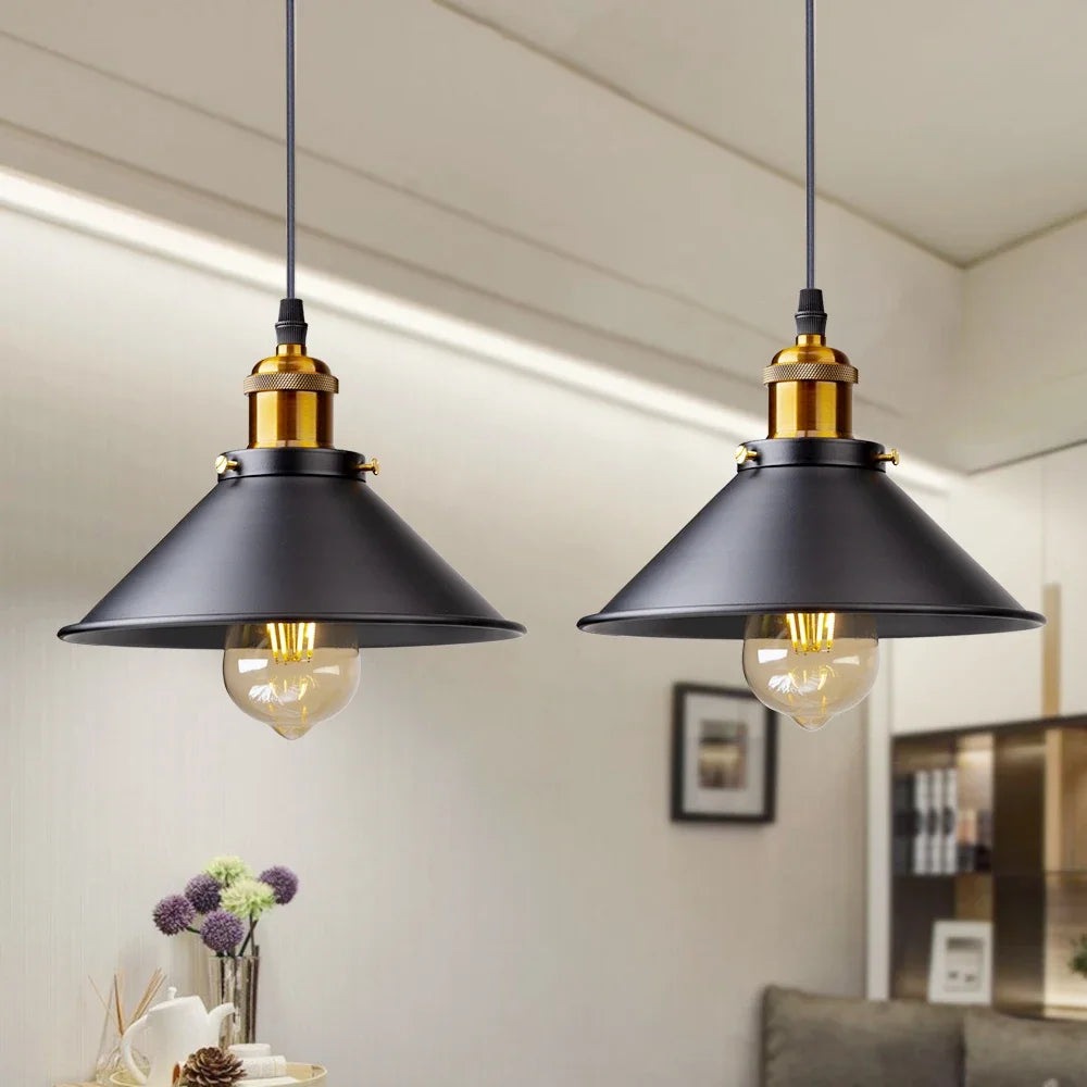 Abajur de ferro LED vintage Retro Lustres Rússia Luzes pendentes para Loft Cozinha Sala de jantar Quarto Iluminação doméstica Lâmpada suspensa