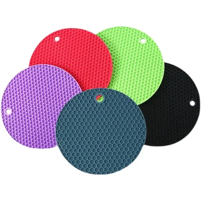 Tapete de silicone redondo resistente ao calor Copos de bebida Porta-copos Isolamento Suporte de panela antiderrapante Engrossar mesa Placemat Acessórios de cozinha