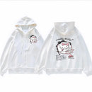Sanrio Anime Bonito Impresso Hoodies Mulheres Dos Desenhos Animados Hello Kitty Y2k Estudantes Coreanos Moletom Solto Moda Doce Cardigan Roupas