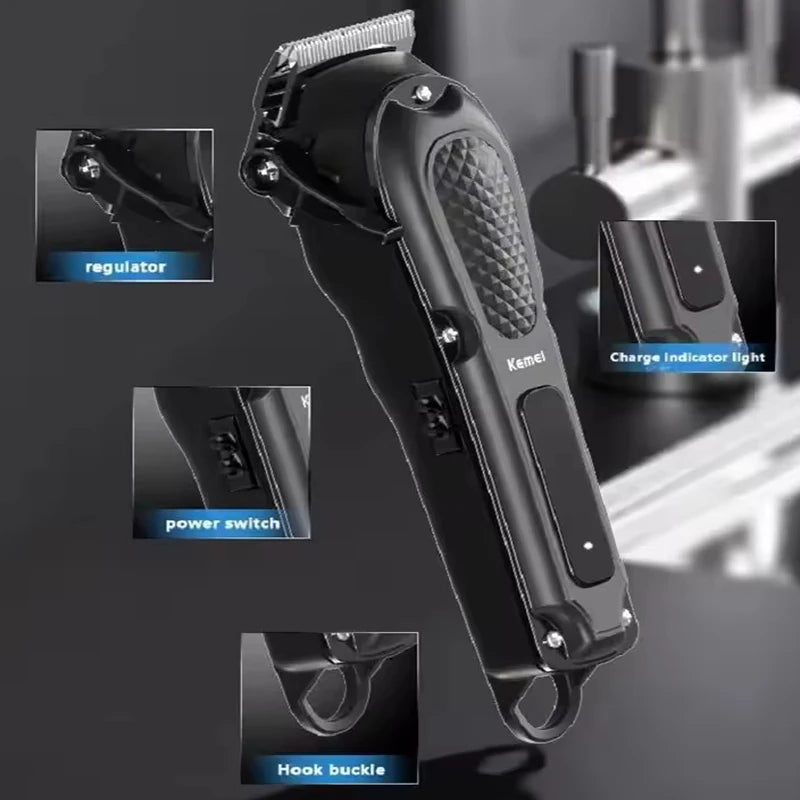 Kemei KM-1071 Máquina de cortar cabelo elétrica UBS Aparador de barba sem fio recarregável Homens Poderoso cortador de cabelo elétrico Ferramenta de corte