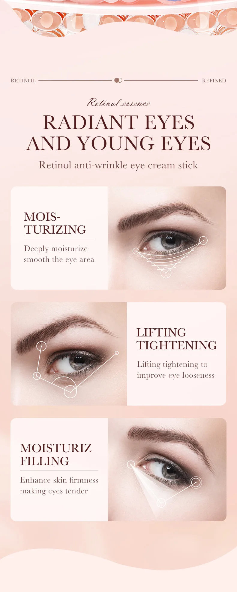Bastão de Creme para Olhos com Retinol para Remover Olheiras