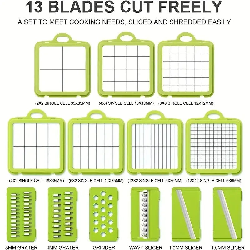 16/25 em 1 Cortador Multifuncional de Legumes com Cabo Ralador de Alimentos Cortador de Legumes Fatiador Picador Itens de Cozinha Ferramenta de cocina