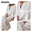 Vestido Longo de Linho de Algodão para Mulheres 2023 Verão Cor Pura Casual Manga Curta Camisa Vestido Praia Roupas Femininas Y2K Vestido Rob