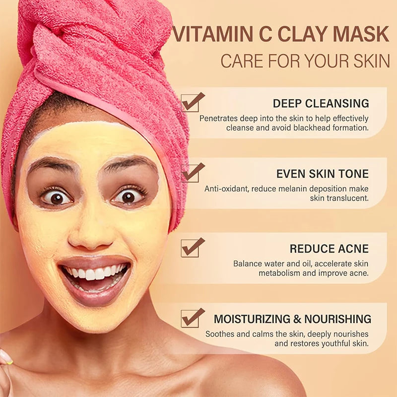 Máscara Facial de Argila com Cúrcuma e Vitamina C