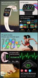 Relógio Inteligente 2025 para Mulheres, Tela Sensível ao Toque Completa, Chamada Bluetooth, À Prova d'Água, Relógio Fitness Esportivo, Smartwatch Lady Reloj Mujer