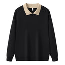 Moletom com capuz de gola polo de manga comprida unissex, blusa de moletom fashion com blocos de cores e patchwork, com capuz para homens, elegante, moletom masculino