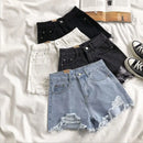 Coreano Shorts Jeans Mulheres Moda Verão Casual Cintura Alta Rasgado Jeans Bolso Borla Y2K Hot Pants Streetwear Calças Azuis