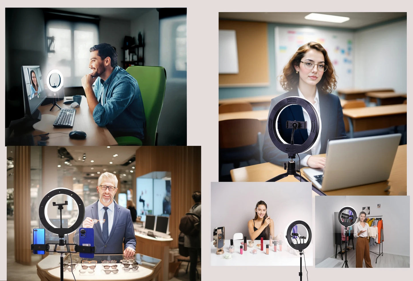 Luz de Anel LED 14 polegadas para Fotografia - Tripé com Luz de Anel para Transmissão ao Vivo