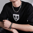 HNSP 8MM-14MM Corrente de Aço Inoxidável Colar Cubano Para Homens Punk Grosso Pescoço Longo Jóias Masculinas Cor Prata