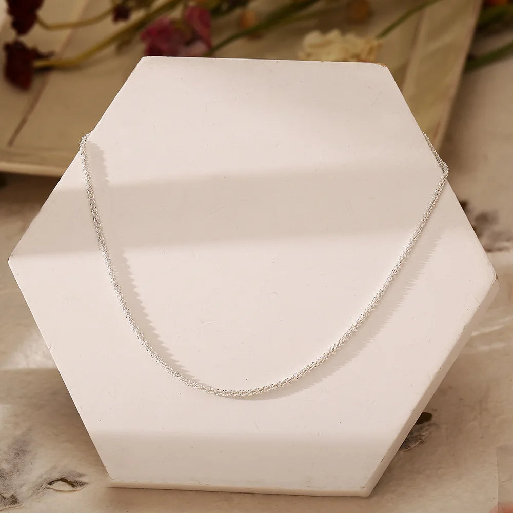 Colar Espumante de Cor Prata Para As Mulheres Na Moda Clavícula Cadeia Gargantilha Meninas Coreano Festa de Casamento Jóias Acessórios