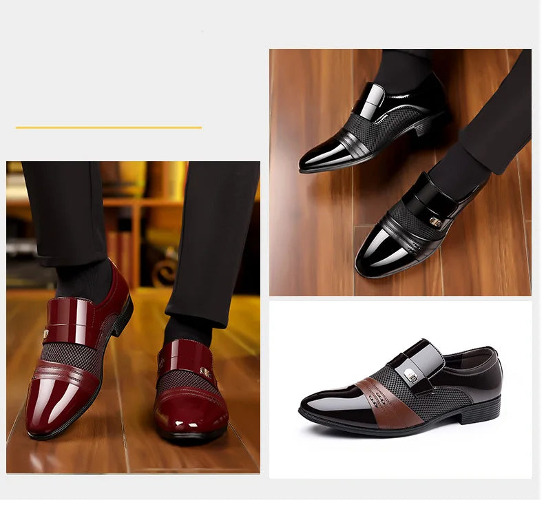 Oxford Sapatos Masculinos de Luxo Laca Sapato de Casamento Apontado Dedo Do Pé Sapatos de Vestido para Homens Clássicos Homens de Negócios Sapatos de Couro Tamanho Grande 38-48