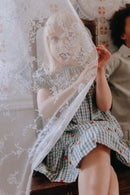 2024 Verão Floess Roupas Infantis Bebê Meninas Vestido de Algodão Xadrez Morango Manga Curta Camisetas Shorts Ternos Roupas Infantis