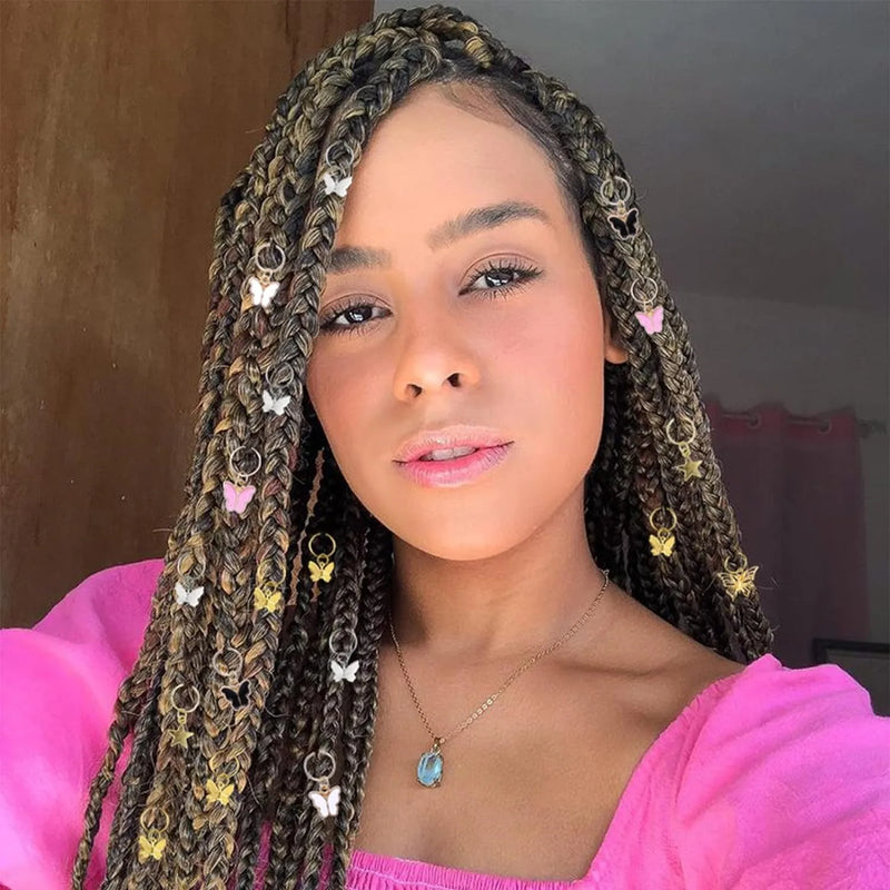 20 Peças Presilhas de Trança Borboleta Acessórios de Cabelo com Cristais Pingentes de Borboletas Coloridas Charme Pérola Brilhante Acessórios de Cabelo