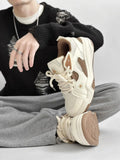Sapatos masculinos casuais da moda NicheDesign Pão Plus Size Estudante Sistema de Fundo Grosso Sapatos Respirável Verão EVA Tênis