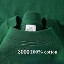 Camiseta de algodão de verão resistente 300 gramas algodão puro americano manga curta camiseta masculina casual base top camiseta grande