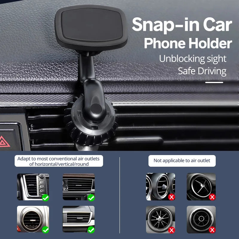 Suporte para Celular Móvel, Suporte Magnético Forte para Carro, Bracket Redondo Dobrável 720° para Celulares Universais, Suportes para Montar no Carro Novo