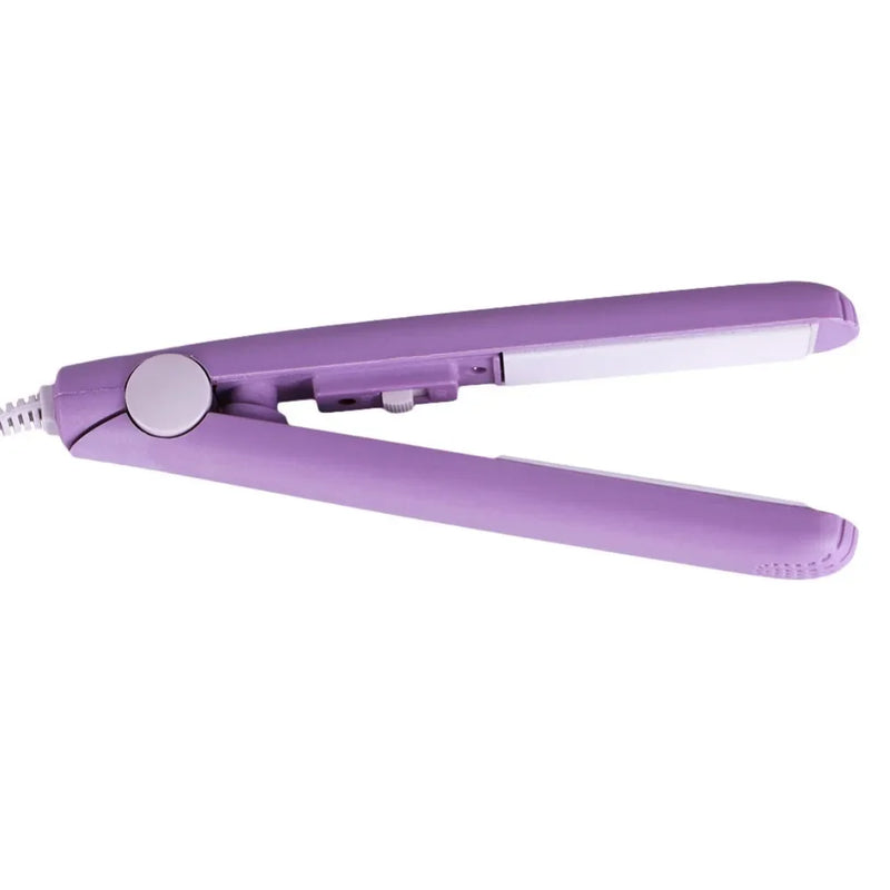 Mini Prancha Alisadora 2 em 1 Ferro de Alisar Cabelo Cerâmica de Turmalina Ferramenta para Alisar e Enrolar Cabelo Ferro de Cachos Portátil Pequeno