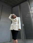 Bornladies Outono Inverno Cintura Fina Chic Blazer Casacos Senhoras Escritório Senhoras Trespassado Moda Ternos Jaqueta Roupas Femininas