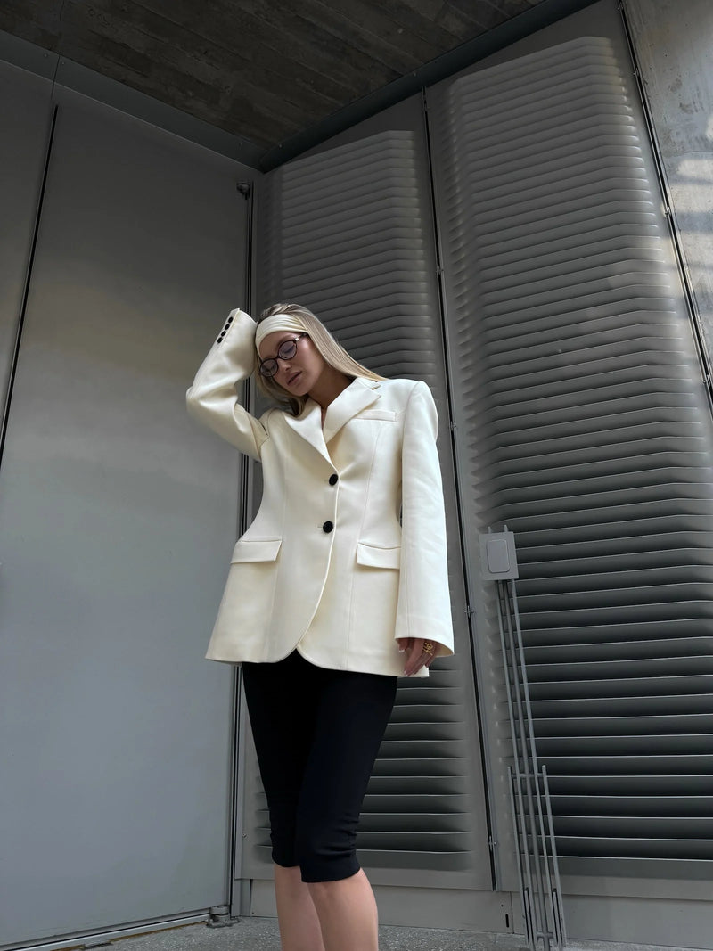 Bornladies Outono Inverno Cintura Fina Chic Blazer Casacos Senhoras Escritório Senhoras Trespassado Moda Ternos Jaqueta Roupas Femininas