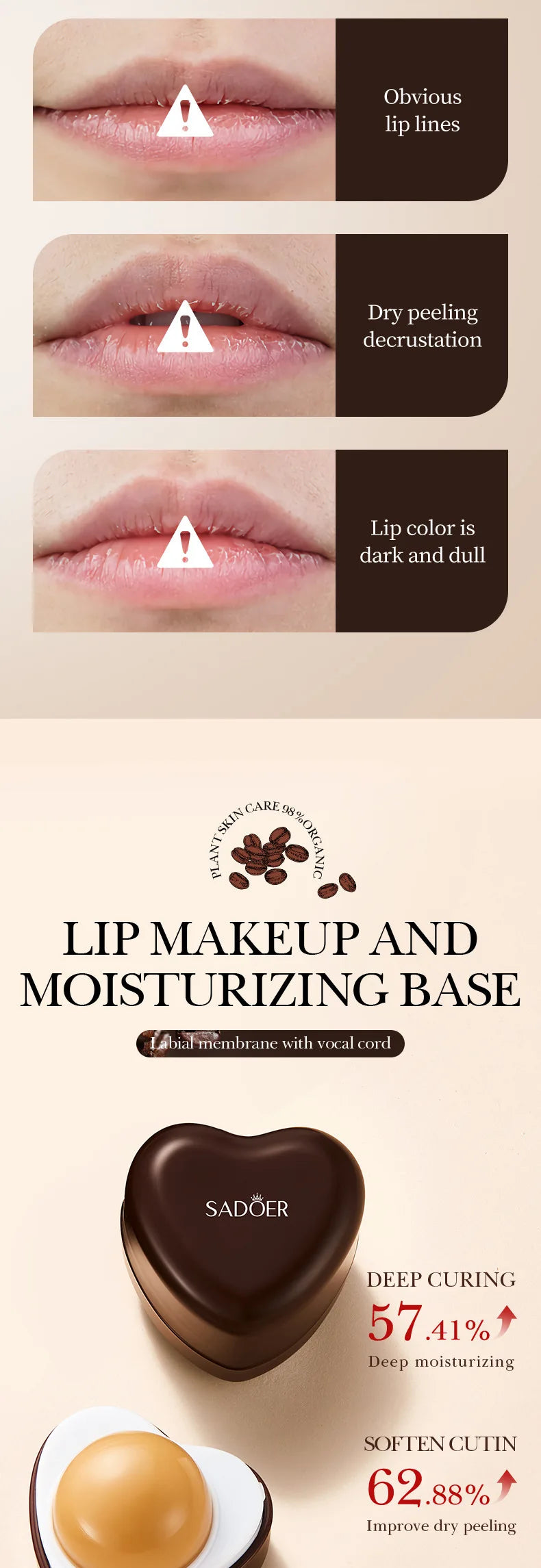Máscara Labial Hidratante SABOR café