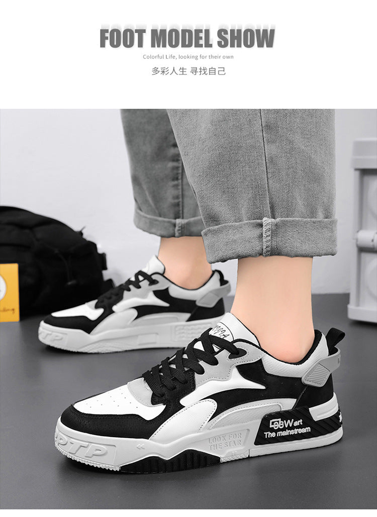 Novos Tênis Masculinos de Outono Sapatos de Plataforma Confortáveis Masculinos 2023 Tendência Lace-up Sapatos Vulcanizados Branco Tênis Casuais Tênis