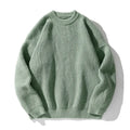 Suéter de gola redonda, cor sólida, básico, masculino, feminino, outono, inverno, parcimonioso, simples, casal, suéter de malha, quente, macio