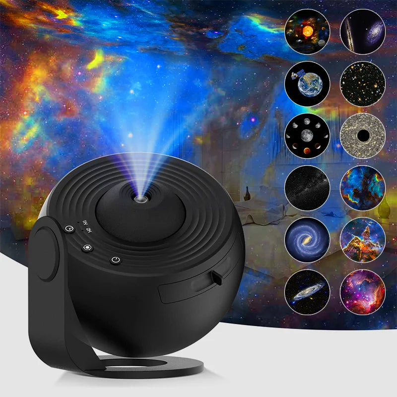 Luz Noturna Galáxia Projetor Céu Estrelado Projetor 360 ° Girar Lâmpada de Planetário Para Crianças Quarto Dia dos Namorados Presente Casamento Deco