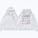 Sanrio Anime Bonito Impresso Hoodies Mulheres Dos Desenhos Animados Hello Kitty Y2k Estudantes Coreanos Moletom Solto Moda Doce Cardigan Roupas