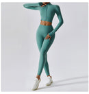 3 PCS Conjunto de Yoga Conjuntos de Treino Feminino Sportswear Roupas de Ginástica Fitness zíper Manga Comprida Cintura Alta Leggings Ternos Esportivos Terno de Ioga